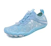 Treer Barefoot Shoes Womens/Mens, Outdoor Non-Slip Beach Water Shoes Hike Footwear Barefoot, Swamp Quick Dry Lightweight Water for Fitness Swimming Pool Sports Beach Surf (7,Blue)