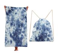 Treer Beach Towel That Turns Into a Bag, 3D Large Microfibre Beach Towels for Adults 2 in 1 Lightweight for Sun Loungers, Travel, Summer, Swimming, Gym, Sports, Yoga (Tie-dye 9,90 * 180cm)