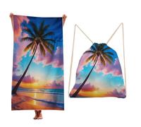 Treer Beach Towel That Turns Into a Bag, 3D Large Microfibre Beach Towels for Adults 2 in 1 Lightweight for Sun Loungers, Travel, Summer, Swimming, Gym, Sports, Yoga (Pink clouds,90 * 180cm)