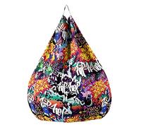 Treer Bean Bag Chair Cover Without Filling Street Graffiti Hip Hop Print Bean Bag Cover Kids Adult Removable Washable Lazy Sofa Stuffed Animal Toy Storage Bean Bag Cover (100x120cm,colorful C)