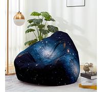 Treer Bean Bag Chair without Filling, 3D Universe Starry Sky Kids Adults High Back Beanbag Chair Cover mit Zipper Large Washable Stuffed Toy Storage Indoor Beanbag (35.4 x 43.3in,Universe)