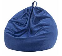 Treer Bean Bag Covers Without Filling, Corduroy Solid color Bean Bag Chair Cover for Kids, Indoor Living Room Highback Lazy Sofa Bean Bag Cover for Soft Toy Storage (Blue,70x80cm)
