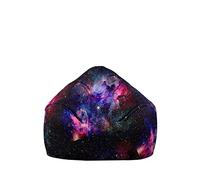 Treer Bean Bag Covers Without Filling, Galaxy Pattern Ultra Soft Cotton Linen Beanbag Chair Cover Large for Kids & Adult, Zipper Bean Bag Chair Sofa Cover - Organizer (100x120cm,Galaxy)