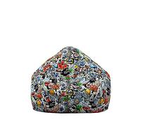 Treer Bean Bag Covers Without Filling, Street hip-hop Graffiti Print Beanbag Chair Cover Large for Kids & Adult, Bean Bag Chair Sofa Cover with Zipper - Stuffed Toys Storage Bag (27.5x31.5in,grey)