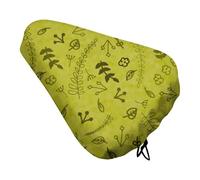 Treer Bike Seat Cover Waterproof, 3D Flower Leaf Pattern Outdoor Bicycle Saddle Rain Dust Cover with Drawstring Closure, Bicycle Seat Protector Shield (Turmeric,4PCS)