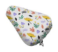 Treer Bike Seat Cover Waterproof, 3D Flower Leaf Pattern Outdoor Bicycle Saddle Rain Dust Cover with Drawstring Closure, Bicycle Seat Protector Shield (White,1PC)
