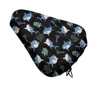 Treer Bike Seat Cover Waterproof, 3D Shark Printed Outdoor Bicycle Saddle Rain Dust Cover with Elastic, Bicycle Seat Protector Shield Non-Slip for Journey and Travel (Coral Shark,4PCS)