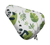 Treer Bike Seat Cover Waterproof, Bicycle Saddle Rain Cover 3D Cartoon Panda Pattern Water Resistant Dust Proof Bicycle Seat Protector Shield for Mountain Road Bike (Banana Leaf,1 Piece)