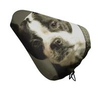 Treer Bike Seat Cover Waterproof, Outdoor Bicycle Saddle Rain Dust Cover with Elastic, Water Resistant Bicycle Seat Protector Shield Non-Slip for Journey and Travel (Boston Terrier,6PCS)