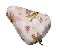 Treer Bike Seat Cover Waterproof, Outdoor Bicycle Saddle Rain Dust Cover with Elastic, Water Resistant Bicycle Seat Protector Shield Non-Slip for Journey and Travel (Leopard print,27x37cm)
