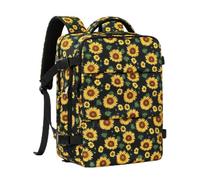 Treer Cabin Bags for Ryanair 40x30x20 Underseat Cabin Bag 24L Travel Backpack Water Resistant Carry on Hand Luggage Rucksack for Airplanes, Compression, Fit 15.6 Inch Laptop (Sunflower)