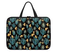 Treer Cactus Print Laptop Bag, 10-17Inch Tote Bag for Women Men, Waterproof Laptop Case with Zippered, Large Scratch and Dust Resistant Computer Sleeve for Business, School (Black 1,15 inch)
