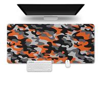 Treer Camouflage Mouse Mat, Large Mouse Mat with Sewn Edges, Mouse Pad with Non-Slip Base, Gaming Mouse Pad Simple Fashion Style, Mousepad Suitable for Office and Home (700x300mm,dark grey)