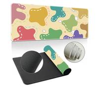 Treer Cartoon Cute Print Mouse Mat, Large Mouse Mat with Sewn Edges, Mouse Pad with Non-Slip Base, Gaming Mouse Pad, Mousepad Suitable for Office and Home (Light Yellow,900x300mm)