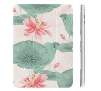 Treer Case for iPad Mini 7 (A17 Pro) 2024 / iPad Mini 6 (2021) with Pencil Holder, Chinese Style Protective Case with Stand Function, Shell Smart Cover with Auto Wake/Sleep (Lotus pond)
