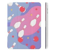 Treer Case for iPad Mini 7 (A17 Pro) 2024 / iPad Mini 6 (2021) with Pencil Holder, Protective Case with Stand Function, Shell Smart Cover with Auto Wake/Sleep (Bowling pins2,8.3in)