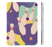 Treer Case for iPad Mini 7 (A17 Pro) 2024 / iPad Mini 6 (2021) with Pencil Holder, Protective Case with Stand Function, Shell Smart Cover with Auto Wake/Sleep (Bowling pins7,8.3in)