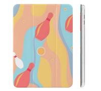 Treer Case for iPad Mini 7 (A17 Pro) 2024 / iPad Mini 6 (2021) with Pencil Holder, Protective Case with Stand Function, Shell Smart Cover with Auto Wake/Sleep (Bowling pins3,8.3in)
