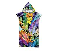 Treer Changing Robe Hooded, Adult Poncho Towel Microfibre Quick Dry Light Weight Towel for Women Men Beach Swimming Surfing Wetsuit Changing Camping Travel (75x110cm,Morning glory)