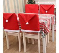 Treer Christmas Chair Covers Pack of 2/4/6/8, Christmas Chair Back Covers Christmas Seat Covers Dining Chair Slipcovers Decorations for Xmas Holiday Party Home Kitchen (6 pieces,Red)