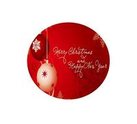 Treer Christmas Round Tablecloth Waterproof Wipeable, 3D Printing Circular Tablecloths Fitted Elastic Edged Xmas Table Cover Decoration for Kitchen Picnic Outdoor Party (Christmas balls,100cm)