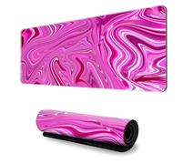 Treer Colorful Abstract Style Mouse Mat, Large Mouse Mat, Mouse Pad with Non-Slip Base, Gaming Mouse Pad with Sewn Edges, Mousepad Suitable for Office and Home (Rose,900x400mm)