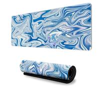 Treer Colorful Abstract Style Mouse Mat, Large Mouse Mat, Mouse Pad with Non-Slip Base, Gaming Mouse Pad with Sewn Edges, Mousepad Suitable for Office and Home (Blue,900x400mm)