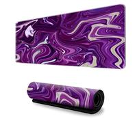 Treer Colorful Abstract Style Mouse Mat, Large Mouse Mat, Mouse Pad with Non-Slip Base, Gaming Mouse Pad with Sewn Edges, Mousepad Suitable for Office and Home (Dark Purple,600x300mm)