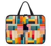 Treer Colorful Geometry Laptop Bag,10-17Inch Tote Bag for Women Men,Waterproof Laptop Case with Zippered,Scratch and Dust Resistant Computer Sleeve for Business,Office,School (Colorful,10 inch)