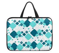 Treer Colorful Geometry Laptop Bag,10-17Inch Tote Bag for Women Men,Waterproof Laptop Case with Zippered,Scratch and Dust Resistant Computer Sleeve for Business,Office,School (White,10 inch)