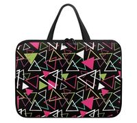 Treer Colorful Geometry Laptop Bag,10-17Inch Tote Bag for Women Men,Waterproof Laptop Case with Zippered,Scratch and Dust Resistant Computer Sleeve for Business,Office,School (Triangle,17 inch)