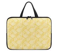 Treer Colorful Geometry Laptop Bag,10-17Inch Tote Bag for Women Men,Waterproof Laptop Case with Zippered,Scratch and Dust Resistant Computer Sleeve for Business,Office,School (Yellow 2,15 inch)