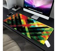 Treer Colorful Geometry Mouse Mat, Wear-Resistant Large Mouse Mat, Mouse Pad with Non-Slip Base, Gaming Mouse Pad with Sewn Edges, Mousepad Suitable for Office and Home (Green,700x300mm)