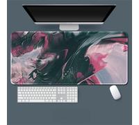 Treer Colorful Graffiti Mouse Mat, Large Mouse Mat, Mouse Pad with Non-Slip Base, Gaming Mouse Pad with Sewn Edges, Mousepad Suitable for Office and Home (Rose Red,900x400mm)