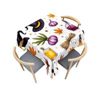 Treer Colorful Halloween Print Antifouling Table Cloth, Washable Table Cloth Wipe Clean, Square Splash Proof Tablecloth, Tablecloths for Kitchen Decoration Outdoor Picnic (Maple Leaf,60x60cm)