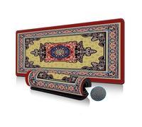 Treer Colorful Mandala Mouse Mat, Wear-Resistant Large Mouse Mat, Mouse Pad with Non-Slip Base, Gaming Mouse Pad with Sewn Edges, Mousepad Suitable for Office and Home (Retro Red,800x300mm)