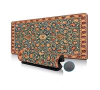 Treer Colorful Mandala Mouse Mat, Wear-Resistant Large Mouse Mat, Mouse Pad with Non-Slip Base, Gaming Mouse Pad with Sewn Edges, Mousepad Suitable for Office and Home (Orange,1200x600mm)