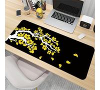 Treer Colorful Sakura Mouse Mat, Large Mouse Mat, Mouse Pad with Non-Slip Base, Gaming Mouse Pad with Sewn Edges, Mousepad Suitable for Office and Home (Yellow,1200x600mm)
