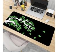 Treer Colorful Sakura Mouse Mat, Large Mouse Mat, Mouse Pad with Non-Slip Base, Gaming Mouse Pad with Sewn Edges, Mousepad Suitable for Office and Home (Green,700x300mm)