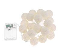 Treer Cotton Ball String Fairy Lights 6cm Christmas Balls Warm White LED Night Lights Battery Garland Lamp Garden Indoor Home Holiday Party Wedding Xmas Decoration (5M-50LED,Beige)