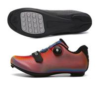 Treer Cycling Shoes Mens and Womens Cycle Trainers Shoes Without Cleats, Non-Slip Rubber Bottom for Outdoor Road/Mountain Bikes, Indoor Spin Bike, 3.5UK-12UK (Aurora Orange,12)