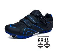 Treer Cycling Shoes, Men's & Women's Mountain & Road Bikes SPD Cleats - Unisex Spin Bike Shoes for Outdoor & Indoor - MTB Red, Blue, Grey, Yellow