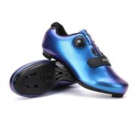 Treer Cycling Shoes Mens Womens, Road Bikes Shoes and Mountain Bikes Shoes with SPD Cleats Unisex Cycle Shoes for Men Lady Spin Bike Shoes for Indoor Outdoor Aurora Blue