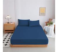 Treer Deep Fitted Sheets Single - Double - King Size, Bed Sheets Extra Deep Pocket 8 inch (20 cm) Easy Care Soft Microfibre Fabric for all Seasons (Blue gray,120 * 200+20cm)