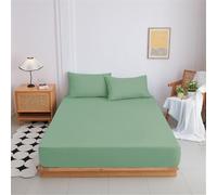 Treer Deep Fitted Sheets Single - Double - King Size, Bed Sheets Extra Deep Pocket 8 inch (20 cm) Easy Care Soft Microfibre Fabric for all Seasons (Light green,180 * 200+20cm)