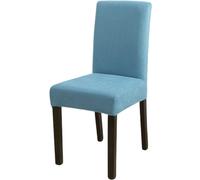 Treer Dining Chair Covers Set of 2 4 6 8, Stretch Chair Covers for Dining Room Washable Removable Soft Elastic Slipcovers Seat Protector for Kitchen Dining Room (Corn Velvet - Blue,2)