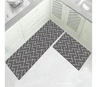 Treer Doormats Indoor Durable Non-Slip Absorbent Washable Door Matting Decoration Door Mat, Rubber Backing Rectangle Floor Mat for Livingroom/Bedroom/Kitchen (Gray,40x120cm)