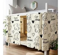 Treer Dormitory Bunk Bed Curtain, Blackout Curtains Students Dorm Bed Canopy Privacy Curtain for Girls Sleeper Bunk Dustproof Bed Shading Tent Moveable Curtains (1.35M x 2M(1 Piece),White rabbit)