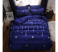 Treer Duvet Cover Set, 3pcs Simple Style Easy Care 100% Microfiber Bedding Quilt Comforter Duvet Cover Set with Pillow Cases Anti-Allergic (Double-200x200cm,meteor)