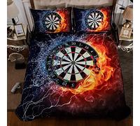 Treer Duvet Cover Set Bedding Sets 3D Ball Soft Microfiber Boys Single Double King Size Bed 3 Piece Duvet Set 2 x Pillowcases 1 x Quilt Case (Double-200x200cm,Dart Board)